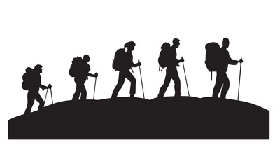 Hiking Man Pine Tree Mountain Travel Outdoor