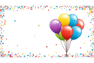 Festive Birthday Balloons Design featuring Colorful Sprinkles Border perfect for Party Invitations or Celebration Cards