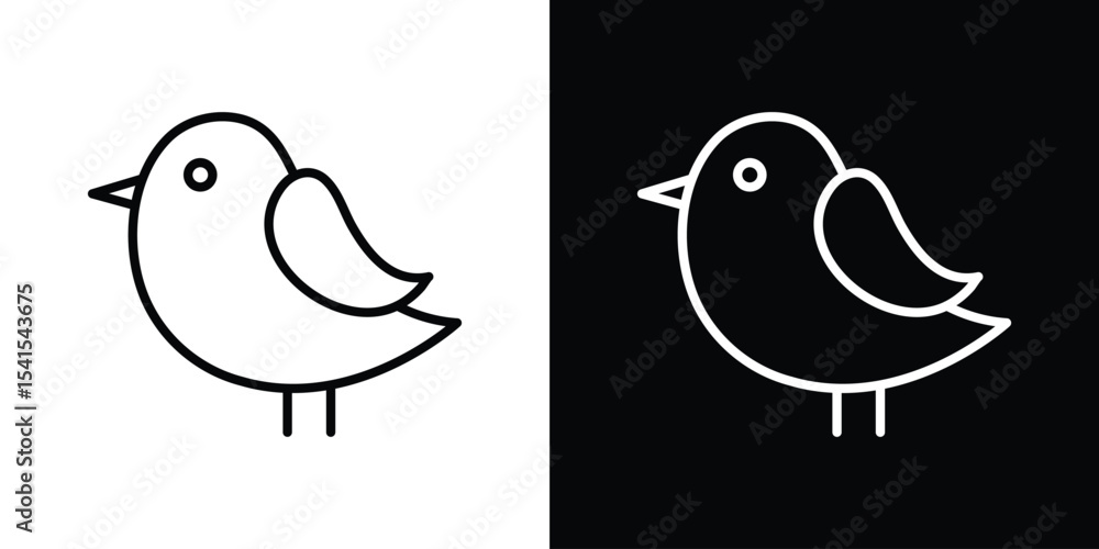 Poster bird icon design. simple stroke line vector icon set