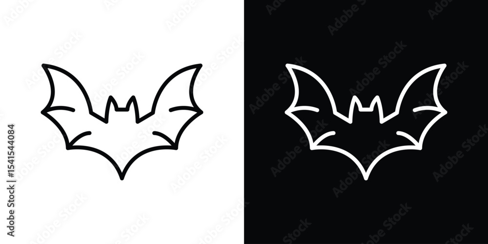 Poster bat icon design. simple stroke line vector icon set