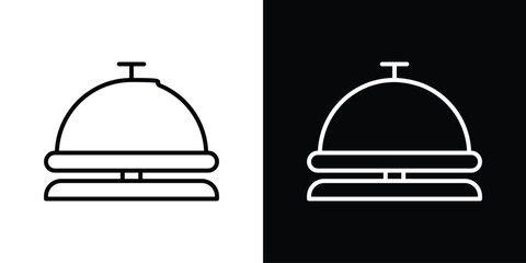 Bell concierge icon design. simple stroke line vector icon set