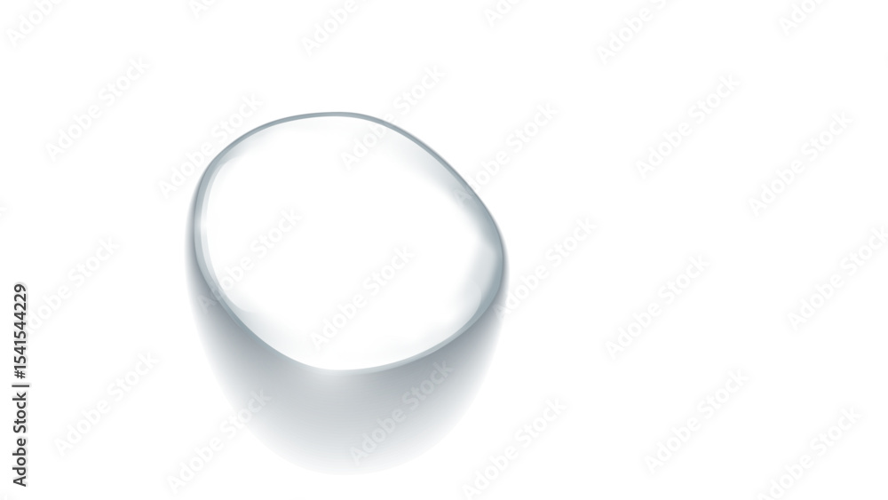 Poster transparent waterdrop vector: abstract liquid shape with smooth gradient on clear background