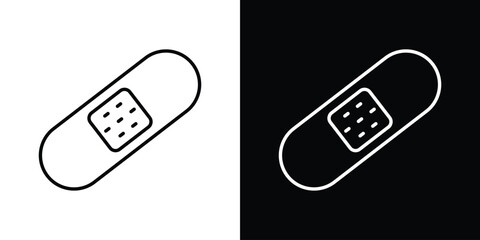 Band aid icon design. simple stroke line vector icon set