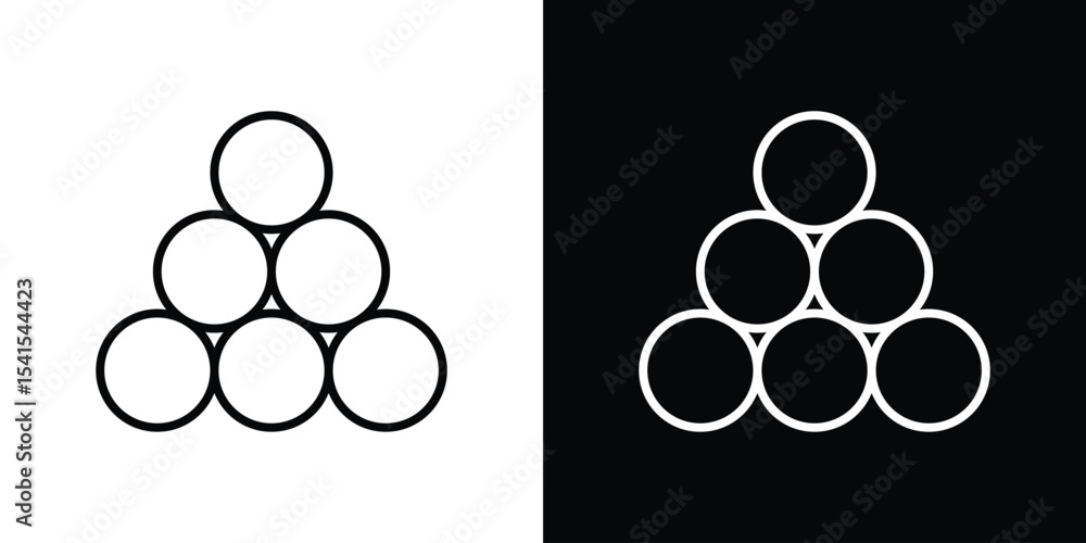 Poster ball pile icon design. simple stroke line vector icon set