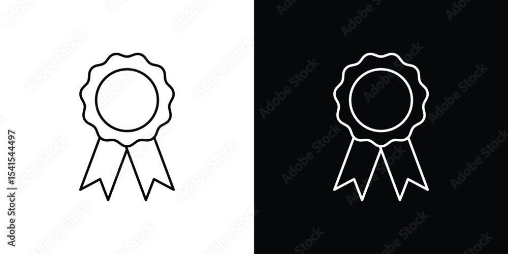 Poster badge icon design. simple stroke line vector icon set