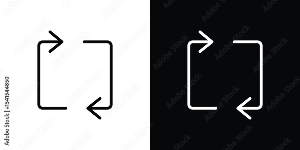 Poster arrows repeat icon design. simple stroke line vector icon set