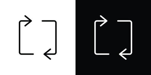 Arrows repeat icon design. simple stroke line vector icon set