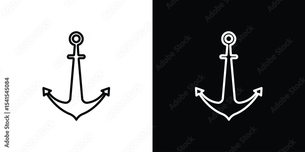 Poster anchor icon design. simple stroke line vector icon set
