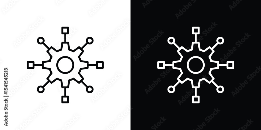 Poster algorithm icon design. simple stroke line vector icon set