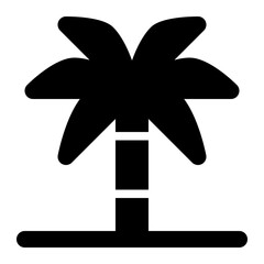beach palm black glyph icon