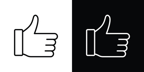 thumbs up icon design. simple stroke line vector icon set