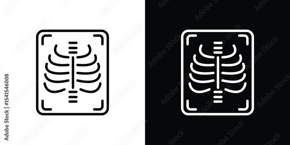 Poster x-ray scan icon design. simple stroke line vector icon set