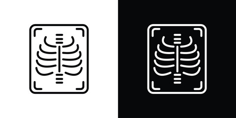 X-ray scan icon design. simple stroke line vector icon set