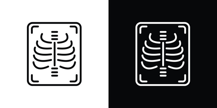 X-ray scan icon design. simple stroke line vector icon set