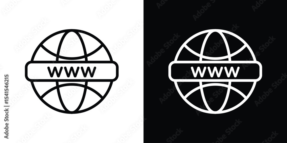 Poster website icon design. simple stroke line vector icon set