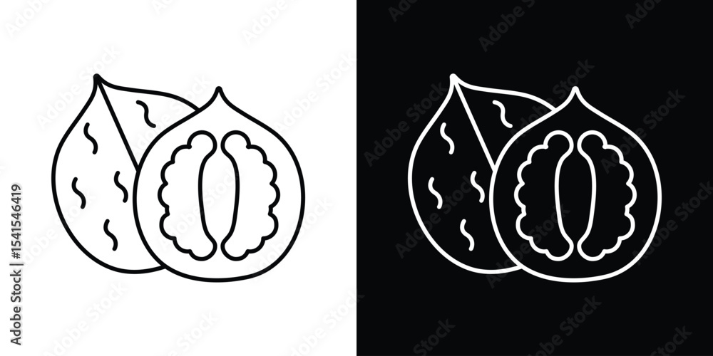Poster Walnut icon design. simple stroke line vector icon set