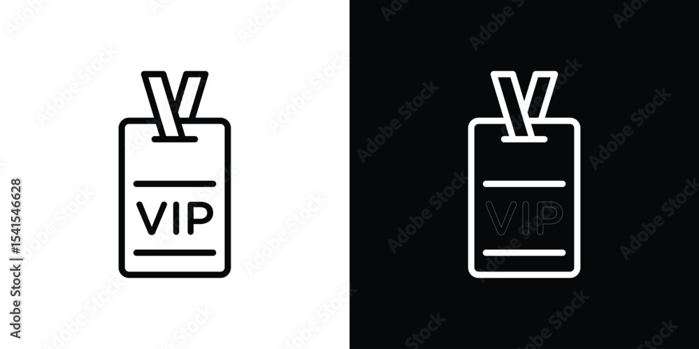 Poster vip pass icon design. simple stroke line vector icon set