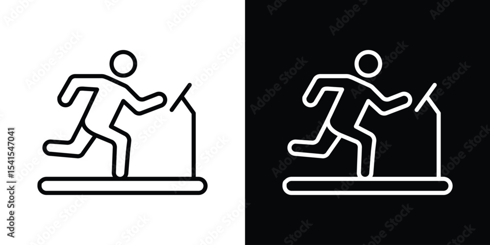 Poster treadmill icon design. simple stroke line vector icon set