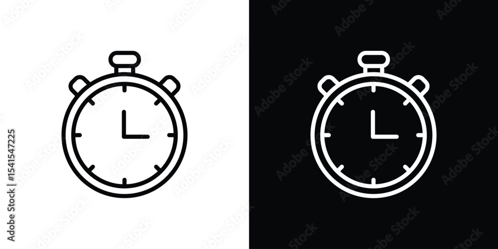 Poster timer icon design. simple stroke line vector icon set