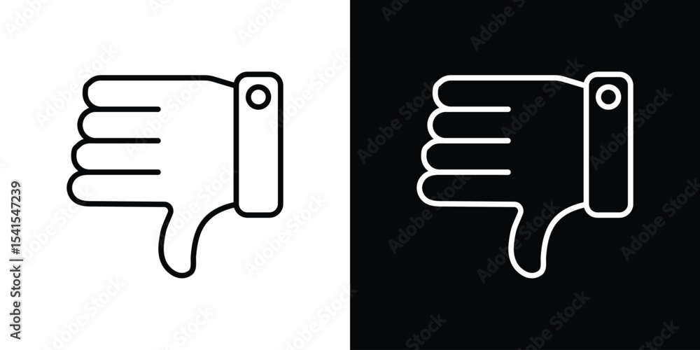 Poster thumbs down icon design. simple stroke line vector icon set