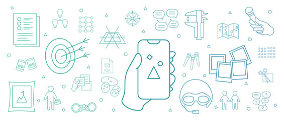 Abstract Design Thinking Process Wall Background