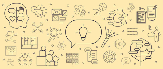 Creative Design Thinking Brainstorming Wall Background