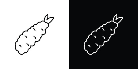 Tempura icon design. simple stroke line vector icon set