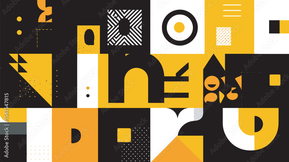 Poster geometric forms create visual art abstract scene graphic elements details