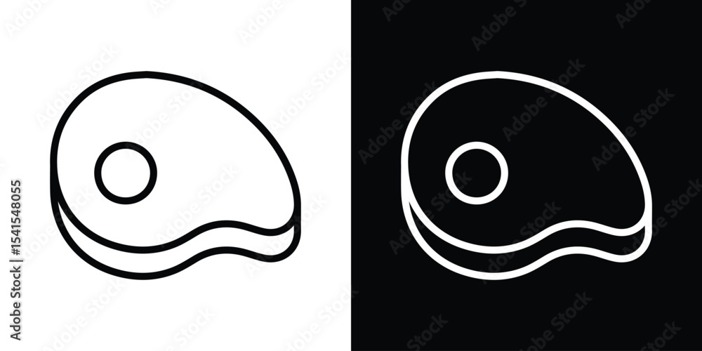 Poster steak icon design. simple stroke line vector icon set