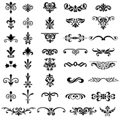 vintage page decor with crowns, arrows and floral elements