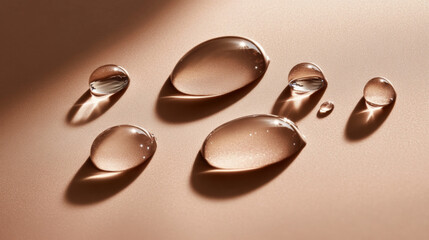 Water Droplets on a Smooth Beige Surface
