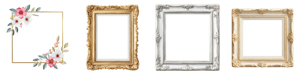 Ornate vintage and antique frames for art and decor display  long title A collection of elegant ornate frames in vintage gold silver and classic