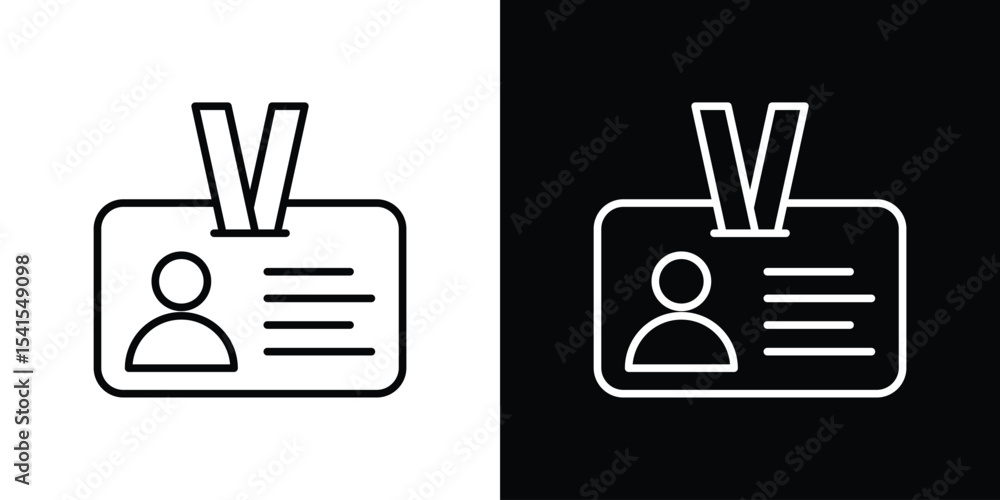 Poster security badge icon design. simple stroke line vector icon set