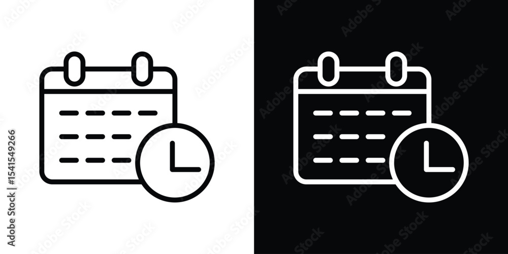 Poster schedule icon design. simple stroke line vector icon set