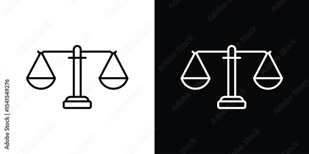 Poster scales icon design. simple stroke line vector icon set
