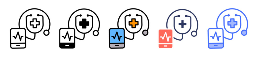 Digital Stethoscope line icon