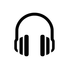 Naklejka na ściany i meble The silhouette of a modern headphones icon is presented on a white background