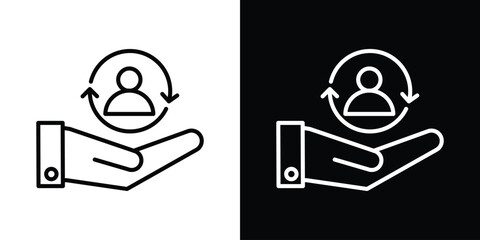 Retention icon design. simple stroke line vector icon set