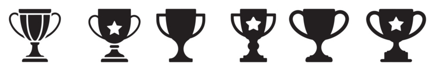 Collection of Award Winning Trophy Icons perfect for Success Achievement and Victory design projects