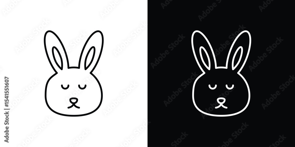 Aufkleber rabbit icon design. simple stroke line vector icon set