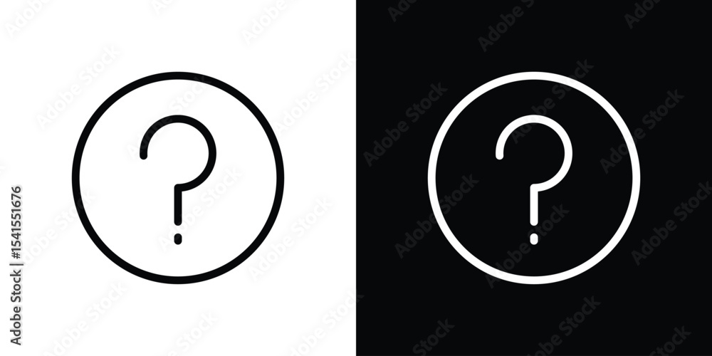 Poster question mark icon design. simple stroke line vector icon set