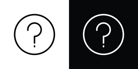 Question mark icon design. simple stroke line vector icon set