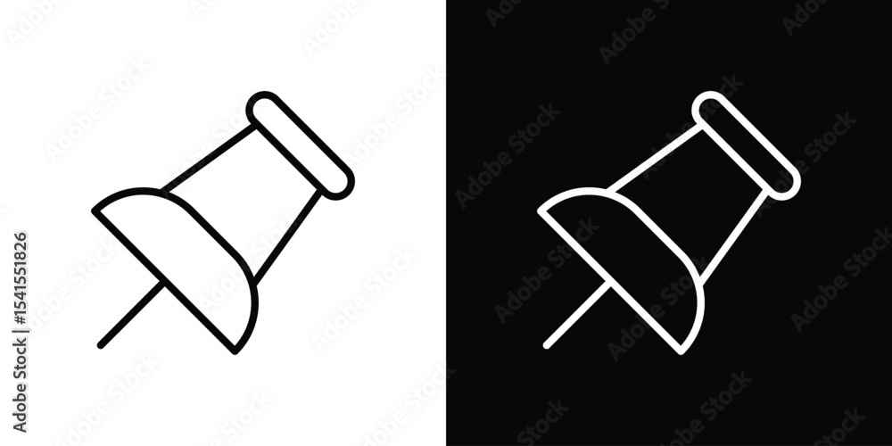 Aufkleber push pin icon design. simple stroke line vector icon set