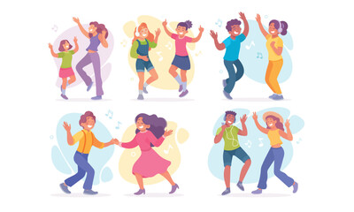 Joyful Dancing Couples and Various Groups Celebrating Together in a Vibrant Atmosphere