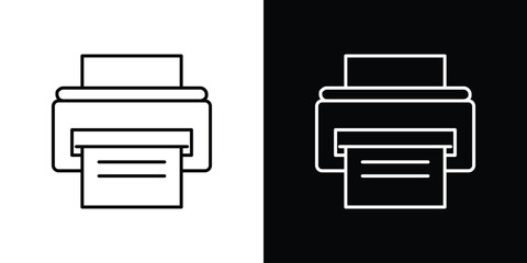 Printer icon design. simple stroke line vector icon set