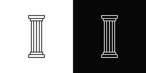 Pillar icon design. simple stroke line vector icon set