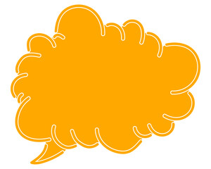 シンプルなカラーの吹き出し　雲形