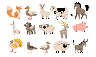 A vibrant and colorful collection of cartoonstyle farm animals for all to enjoy and love