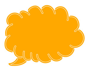 シンプルなカラーの吹き出し　雲形