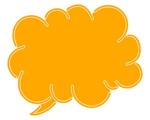 シンプルなカラーの吹き出し　雲形